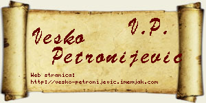 Vesko Petronijević vizit kartica
